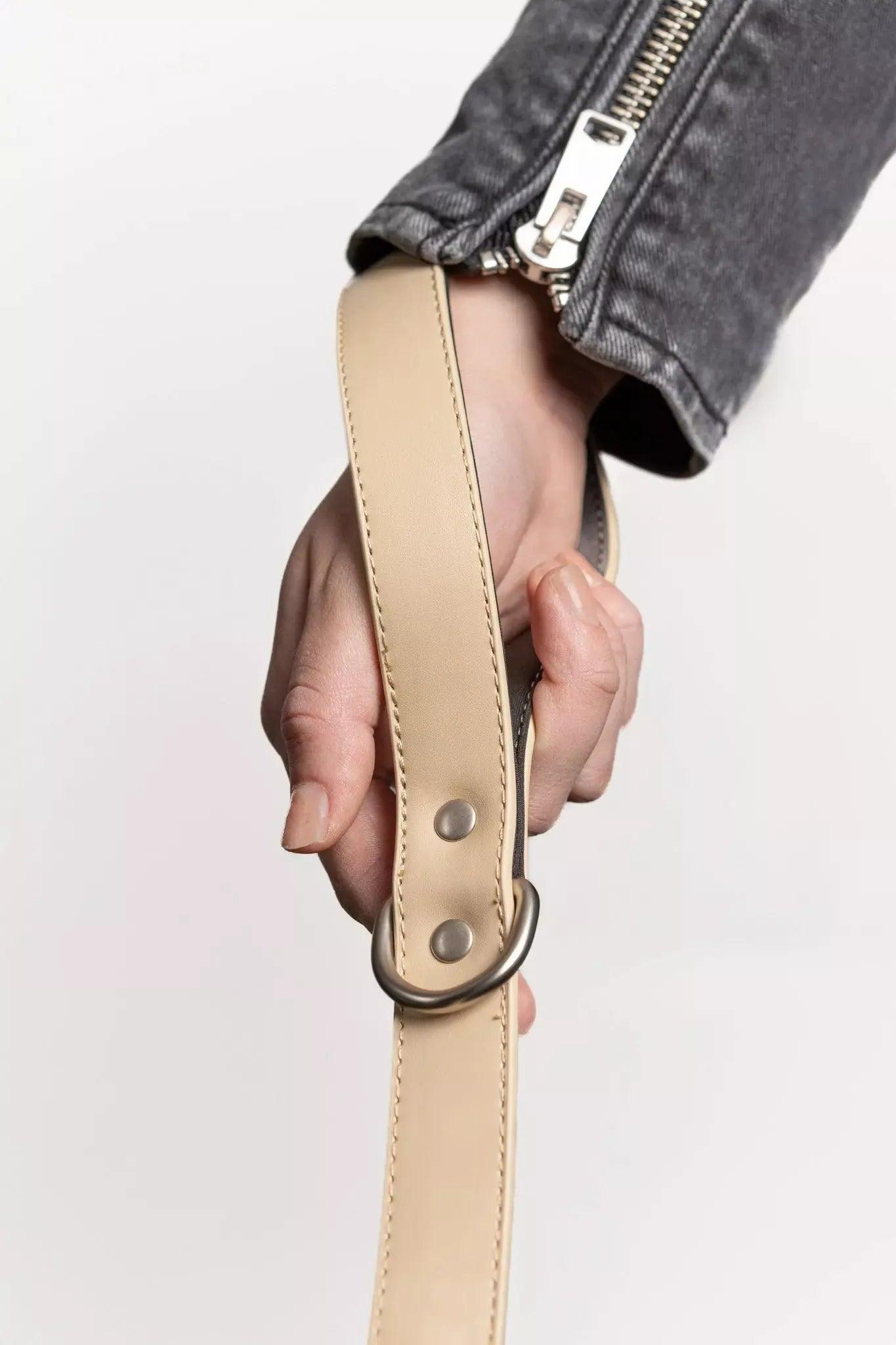 Vegan Leather Dog Leash - Champagne Fizz