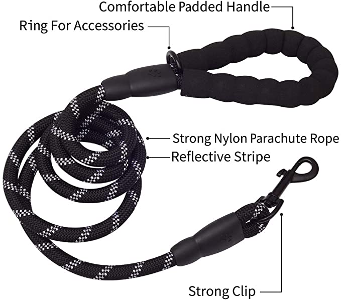 Heavy Duty Dog Leash 6ft with Padded Handle