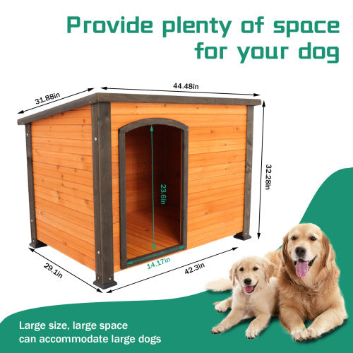 Wooden Dog House Outdoor and Indoor Kennel - 45 Inch